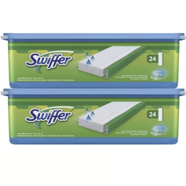 48er-Pack Swiffer Wet Feuchte Boden Wischtücher für Bodenwischer (2x 24 Tücher)