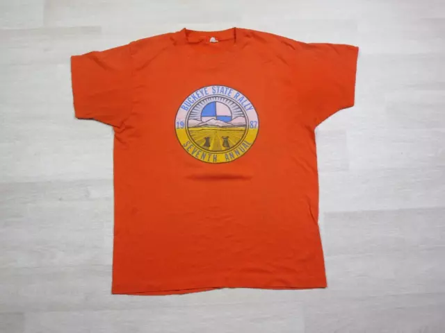 Vintage BMW Motorcycle Rally T Shirt (L) 7th Annual 1987 Ohio State Buckeye Ride