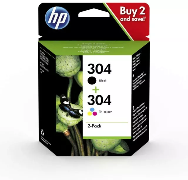 HP n. 304 cartucce a getto d'inchiostro originali OEM nere e a colori (multi confezione) - 3JB05AE