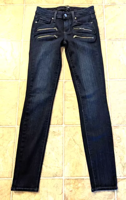 Paige sz 24 Edgemont Skinny denim Jeans stretchy zippers B