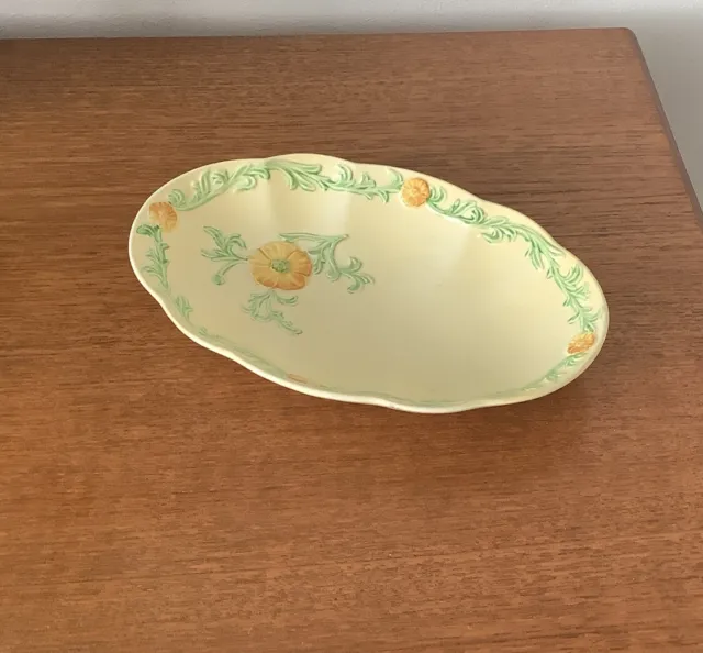 Carlton Ware Yellow Buttercup Garland Australian Design Oval Plate / Dish