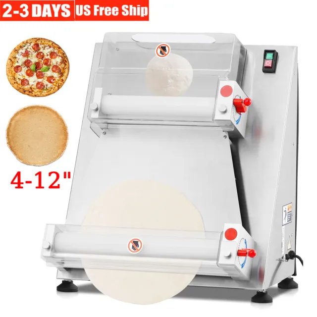 Commercial 4-12" Electric Pizza Dough Roller Sheeter Pastry Press Maker Machine