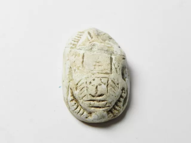 Zurqieh -Af303- Ancient Egypt , New Kingdom Stone Scarab. 1400 B.c