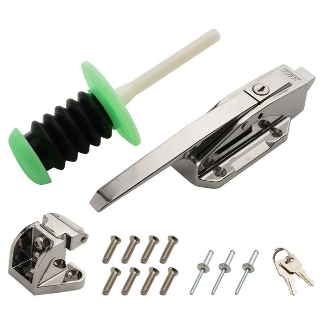 Cold Room Handle Latch,Safety Handle Walk-in Cooler Door Handle,Oven Door Handle,Door Lock Handle Flat Door Cold Storage Door Buckle Lock Oven