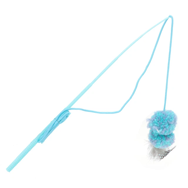 (Bleu) Jouet De Plume De Chat De Chat Drôle De Plumes Naturelles Avec