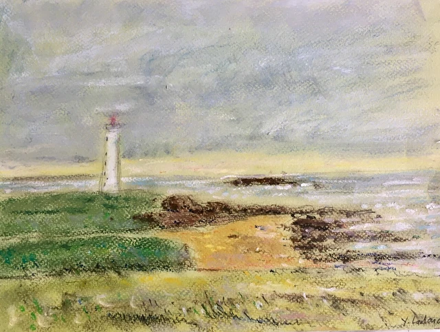 Peinture Pastel Originale – Marine Impressionniste Bretagne – Bateau Paysage Marin – Signée Bobdiyann