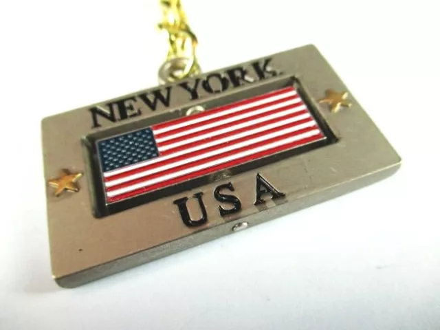 New York Schlüsselanhänger,USA Flagge Stars & Stripes,9,5cm Metall Keyring , 2