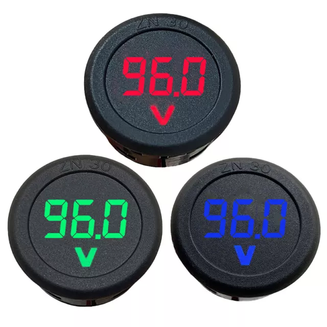 LED Digital Display Circular Two-wire Voltmeter DC 5-100V DC Digital VoltmA-ou