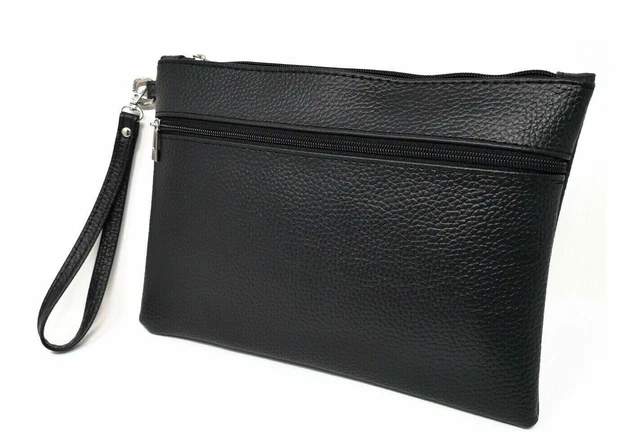 Pochette Da Polso In Similpelle | 23x12x7cm | Uomo E Donna | Nero - Foto 9