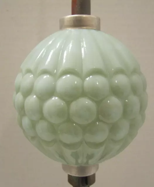 Old Original Gn Mlk Gls Ribbed Grape Lightning Rod Weathervane Ball New Old Stk