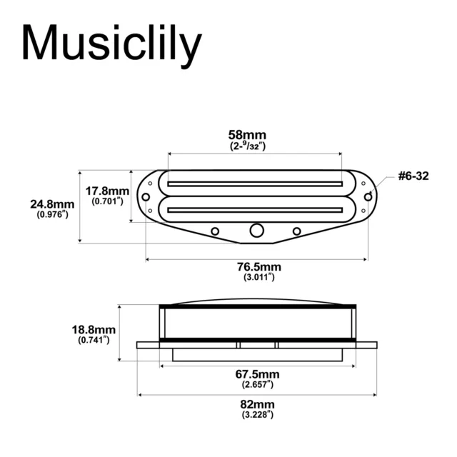 Artec SBA73C-BK Chrome Alnico 5 Hot Rail Humbucker Pickup 12K For Strat Guitar 2