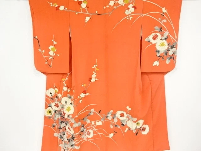 37342# Japanese Kimono / Antique Kimono / Ume Blossom & Kiku