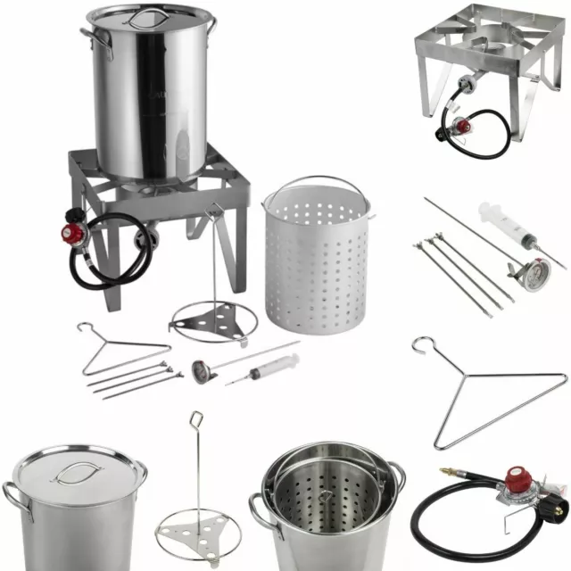 30 Quart Turkey Deep Fryer Steamer Stainless Steel  Outdoor Stock Pot Propane LP