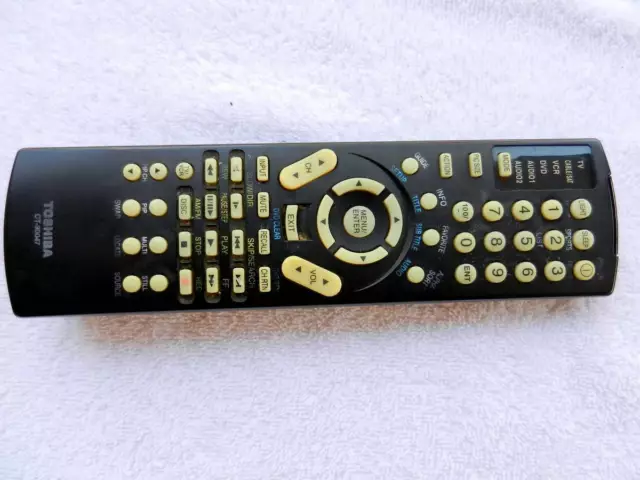 Toshiba CT-90121 TV/VCR/DVD /SATELLITE Combo Original TV Remote Control USED