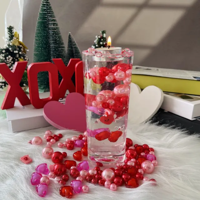 Valentine's Day Vase Filler  Floating Pearls  Clear Water Gel Floating Pearl