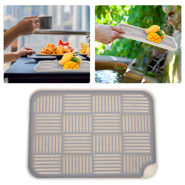 2 piezas bandeja de drenaje cubiertos cocina bandeja filtro de agua bandeja placa de drenaje multiusos