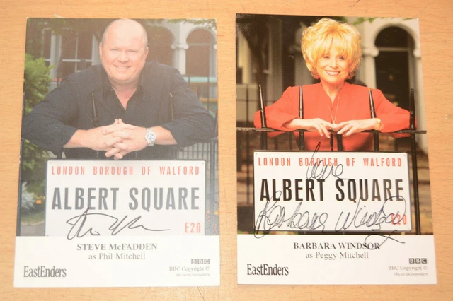 BBC EastEnders Peggy/Phill Mitchell Hand Signed Cast Card Barbara Windsor