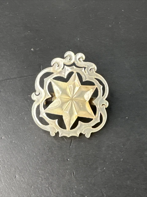 Ancienne Broche En Acier Art Nouveau/Art Déco - Motif étoiles Et Fleurs