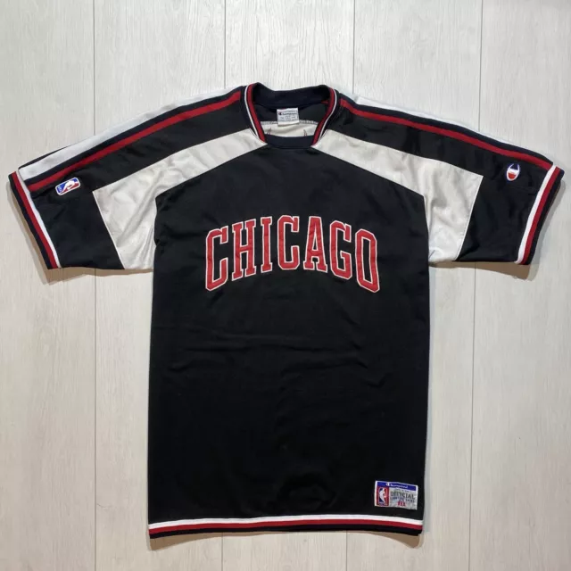 CHICAGO BULLS CHAMPION SHOOTING SHIRT WARM UP SHORT SLEEVE Warmup NBA L JORDAN