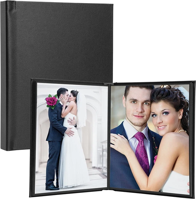Álbum de fotos autoadhesivo de cuero negro de 8"" X 10"" - contiene 20 fotos