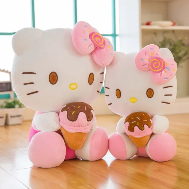 30/40/50cm Hello Kitty Soft Cuddly Ice Cream Plush Toy Kids Birthday Gift 3