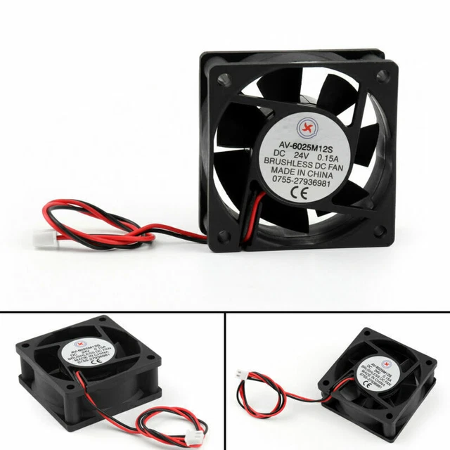 DC Brushless Cooling Fan 24V 0.15A 6025S 60x60x25mm 2 Pin CPU Computer Fan