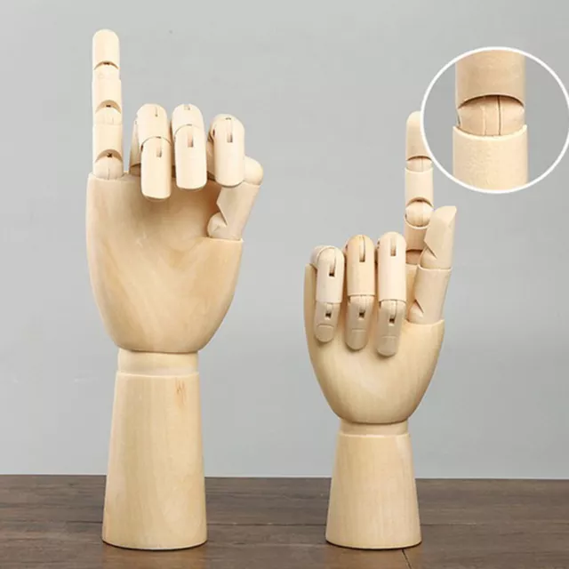 18cm Jointed Wood Hand Mannequin Left Hand Jewelry Stand Watch Rack Display