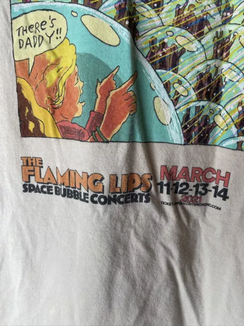 rare 2021 The flaming lips tour T shirt. size XL  band tee Tan 3