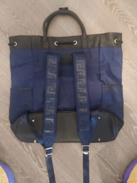 VERSACE Perfumes Blue Black Drawstring Luxury backpack duffle Carry On new VERSACE Perfumes Blue Black Drawstring Luxury backpack duffle Carry On new
