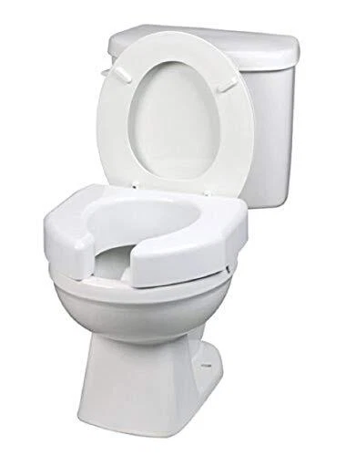 Asiento de inodoro básico abierto de 3 pulgadas elevado para inodoros estándar/alargados -