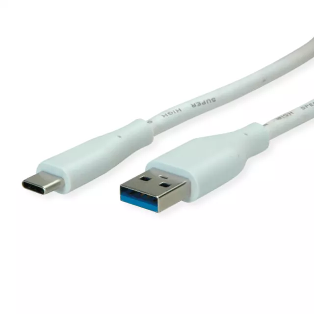 USB 3.2 Gen 1 Kabel, Typ-A-C, Stecker/Stecker, weiß, 3 m