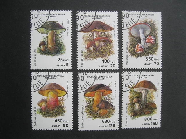 Briefmarken Malagasy 6 Werte Pilze gestempelt