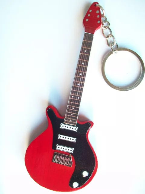Porte-clés en bois en forme de guitare special red de Brian May - Queen