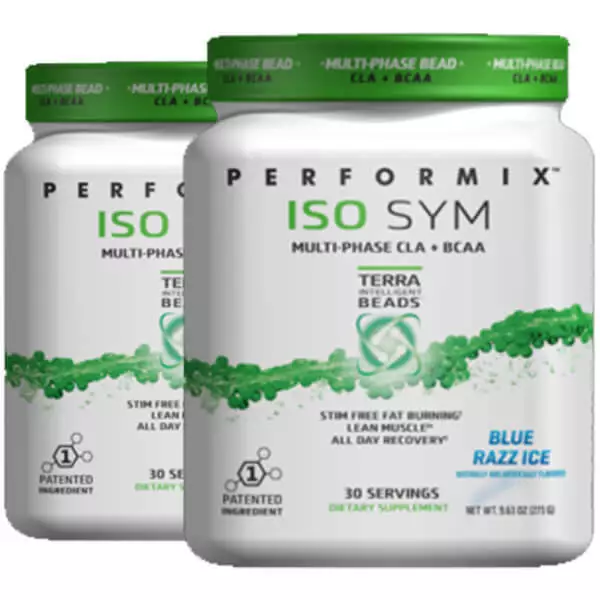 Performix | ISO SYM - Fat Burn CLA, Recovery BCAA | Blue Razz, 60 servs (2-PACK)