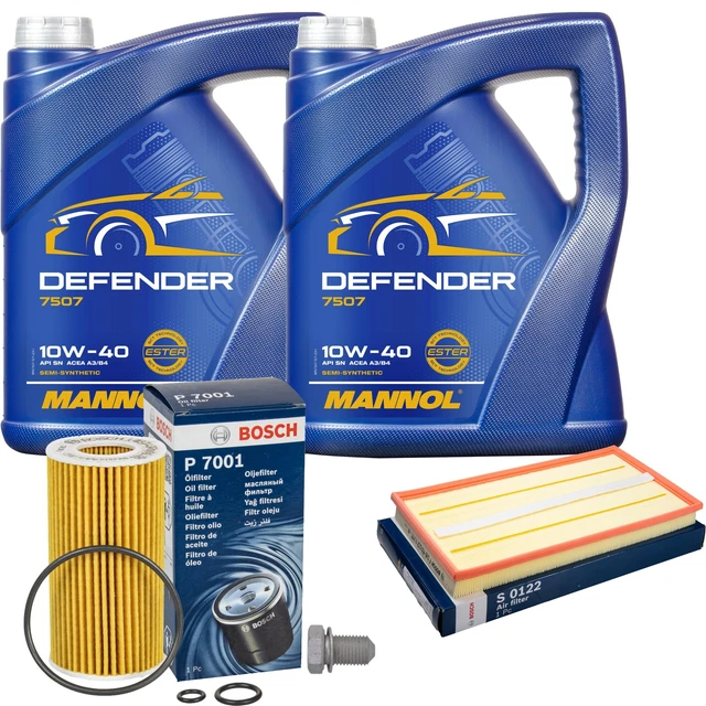 MANNOL Defender 10W-40 Motoröl 10L + Motor Doctor & Motor Flush – Teilsynthetisch, API SN, Für Benziner & Diesel