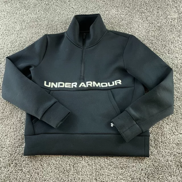 Under Armour Sweater Womens Medium Black Outdoors Sweatshirt Pullover *
