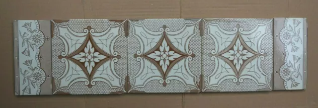 Antique Witteburg Germany - Victorian Majolica 5 Tile Set C1900