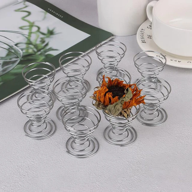 6 Pcs Flower Pot Stainless Steel Air Plant Stand Container Tillandsia Holder-wf