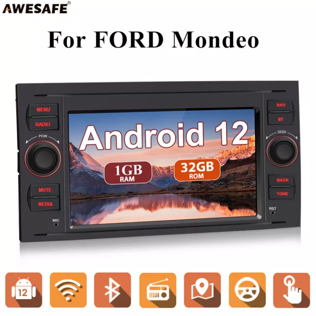 AWESAFE Car Radio with Navigation System, Supports DAB+ Bluetooth CD DVD  RDS Radio 2 DIN 7 Inch Screen