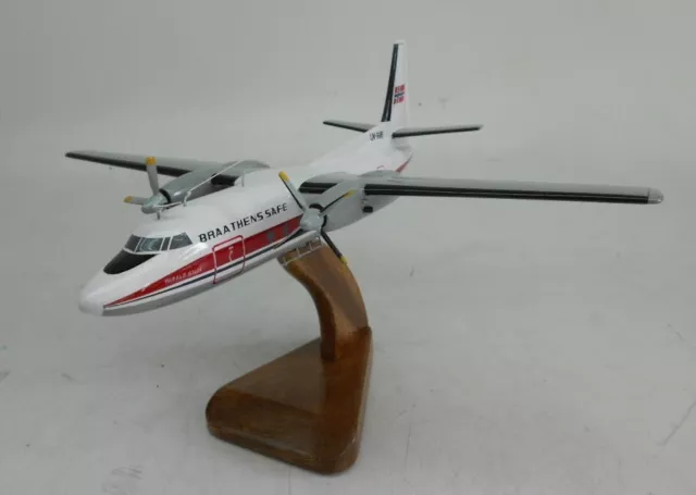 Fokker F-27 Braathens SAFE Airplane Desktop Wood Model Replica Free Shipping