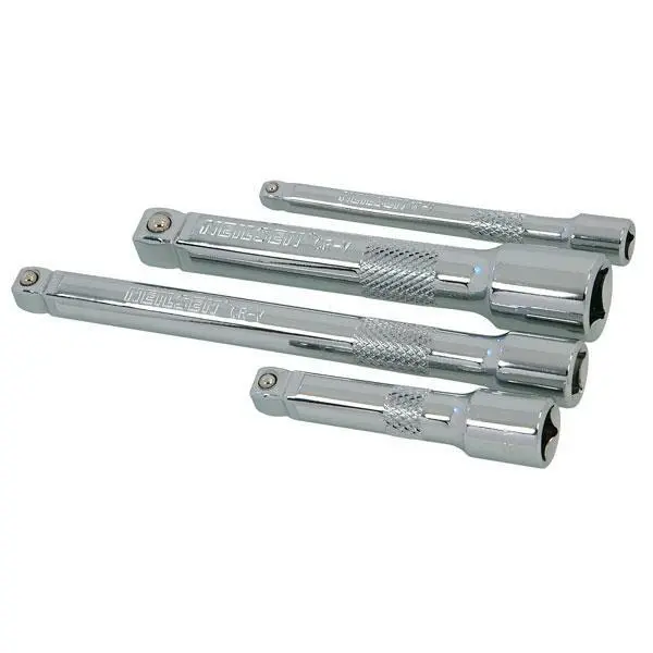 4Pc Wobble Extension Bar Set Socket Ratchet 1/4" 3/8" 1/2" Dr 75 - 150Mm Crvs