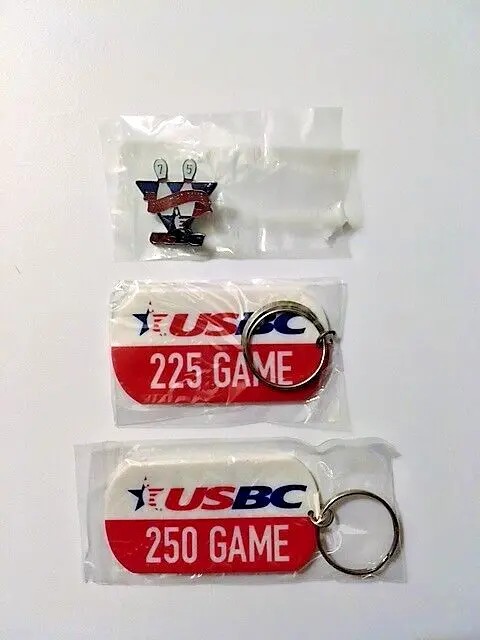 USBC 75 Pins Over Game & 225 Game and 250 Game Key Chains - NEW