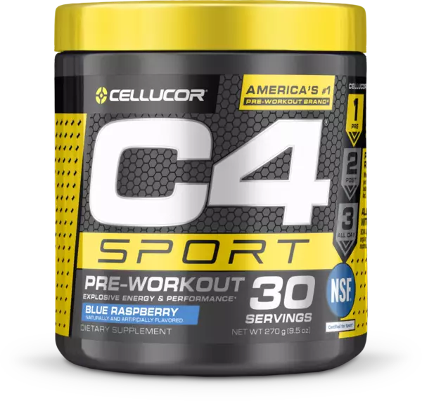 Cellucor C4 Sport Concentrated Energy Pre-Workout Powder Blue Raspberry 285g