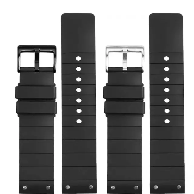 23Mm Rubber Watch Band Strap For Cartier Santos 100Xl 2740 Chronograph Black