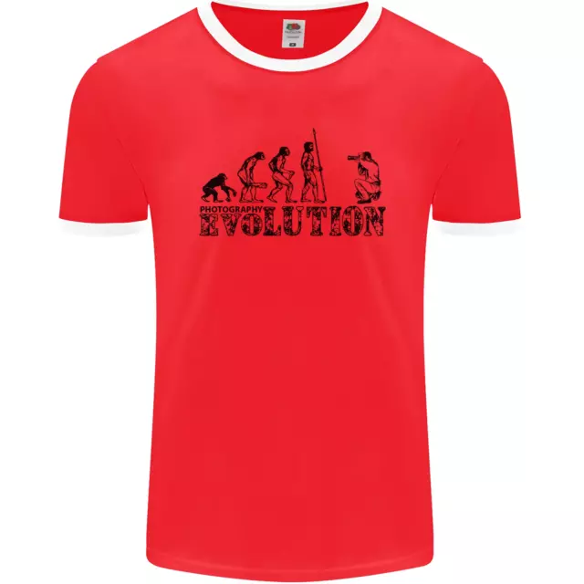 Evolution Photographer Funny Photography Mens Ringer T-Shirt FotL