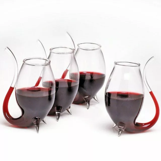 PORT SIPPERS Set 4X Glass Decanter Gift Box White Red Wine Pipe Liqueurs Sipper