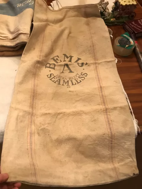 Vintage Linen Feed Sack Bemis Extra Heavy Seamless