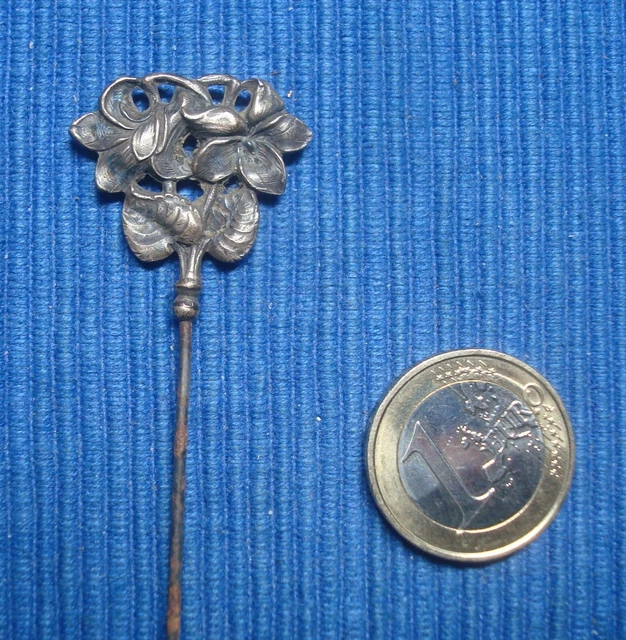 Épingle à Château En Argent Massif Art Nouveau - Ancienne, D'époque, Pièce De Collection Ou Bijou Vintage