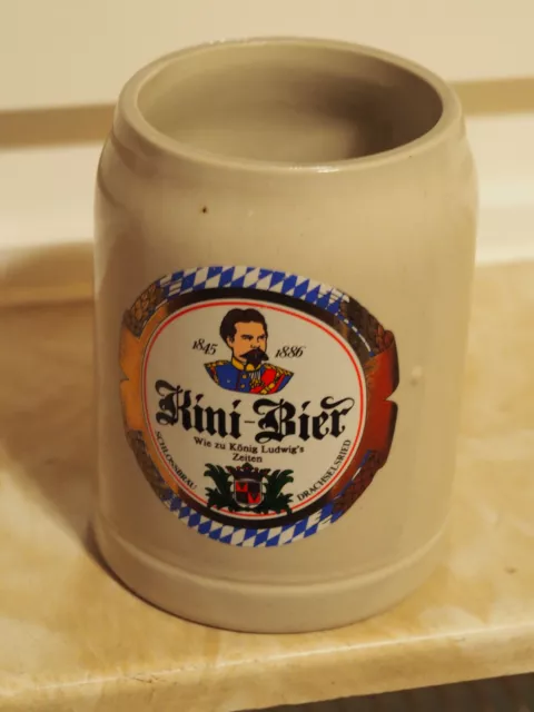 **Bierkrug Kini Bier Schlossbräu Drachselried*0,5 L*Steingut**Sammlerstück**NEU*