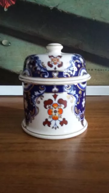 Antique Victorian Ceramic Tobacco Jar with Lid 10.5cm tall VGC